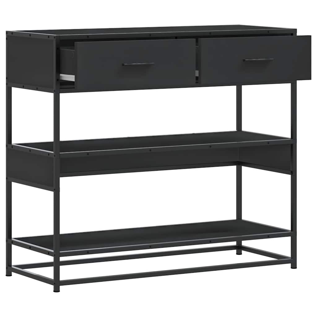 vidaXL Console Table Black 90x35x80 cm Engineered Wood