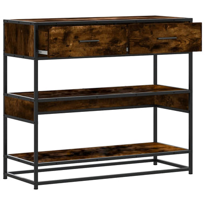 vidaXL Console Table Smoked Oak 90x35x80 cm Engineered Wood