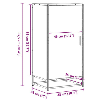 vidaXL Shoe Rack Brown Oak 48x38x97.5 cm Engineered Wood