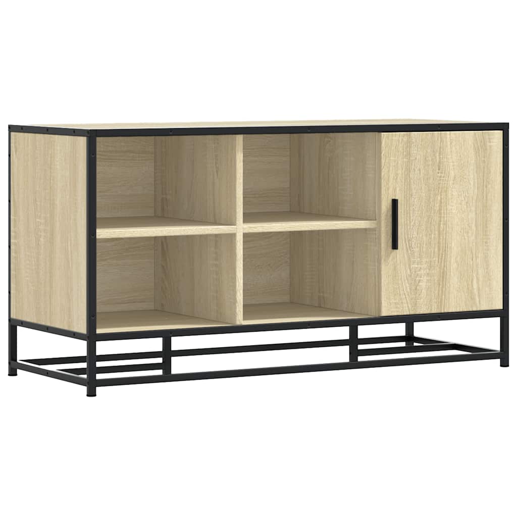 vidaXL Shoe Bench Sonoma Oak 100x40x53,5 cm Engineered Wood and Metal