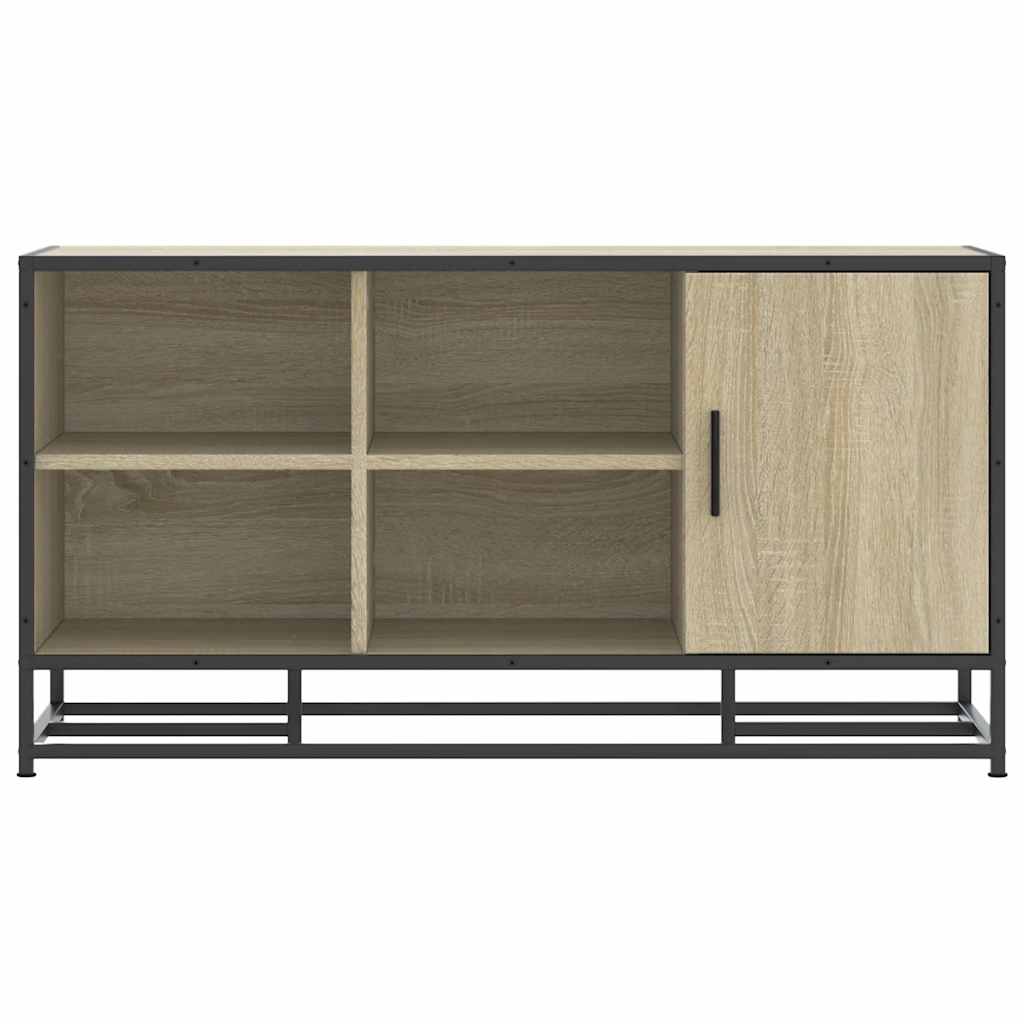 vidaXL Shoe Bench Sonoma Oak 100x40x53,5 cm Engineered Wood and Metal