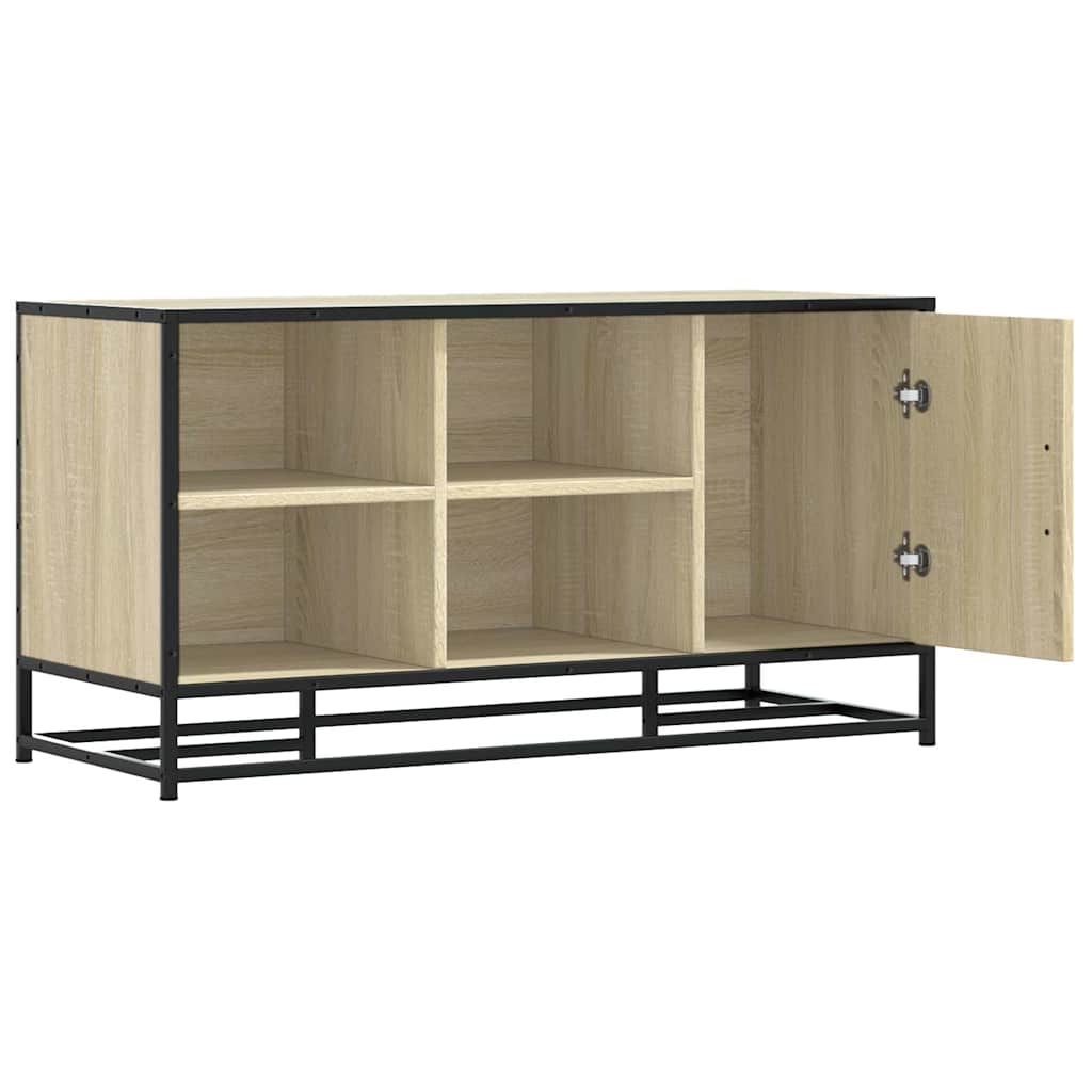 vidaXL Shoe Bench Sonoma Oak 100x40x53.5 cm Engineered Wood and Metal