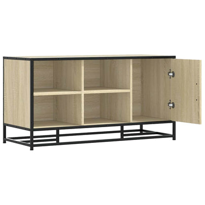 vidaXL Shoe Bench Sonoma Oak 100x40x53.5 cm Engineered Wood and Metal