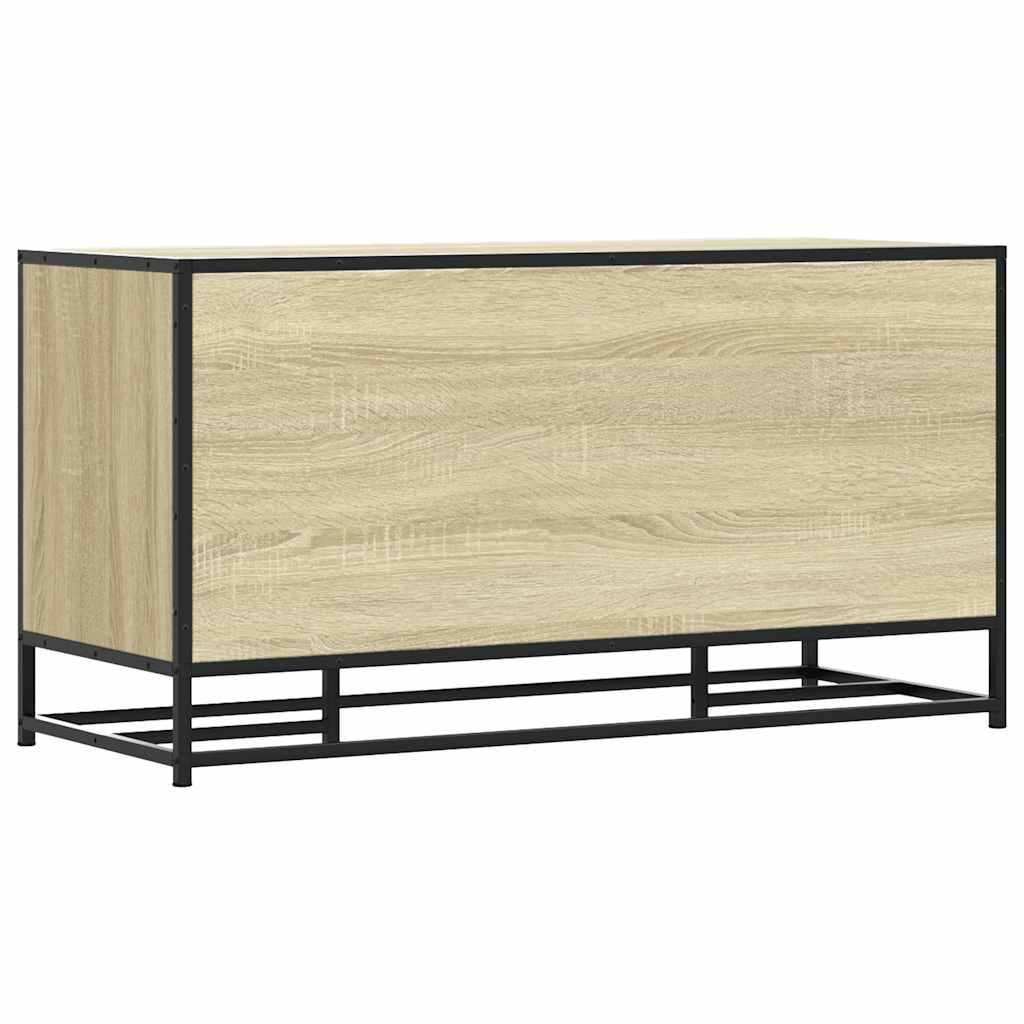 vidaXL Shoe Bench Sonoma Oak 100x40x53,5 cm Engineered Wood and Metal