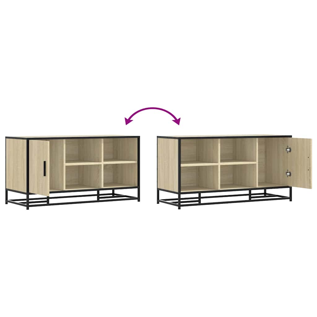 vidaXL Shoe Bench Sonoma Oak 100x40x53.5 cm Engineered Wood and Metal