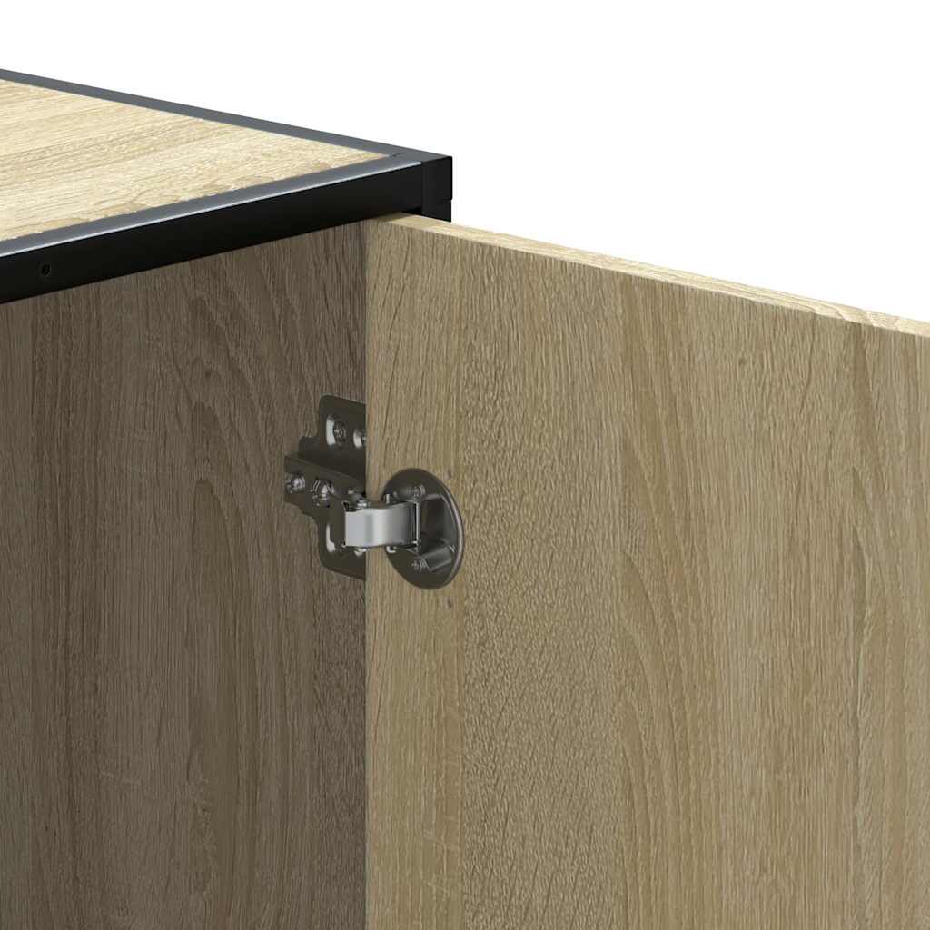 vidaXL Shoe Bench Sonoma Oak 100x40x53.5 cm Engineered Wood and Metal