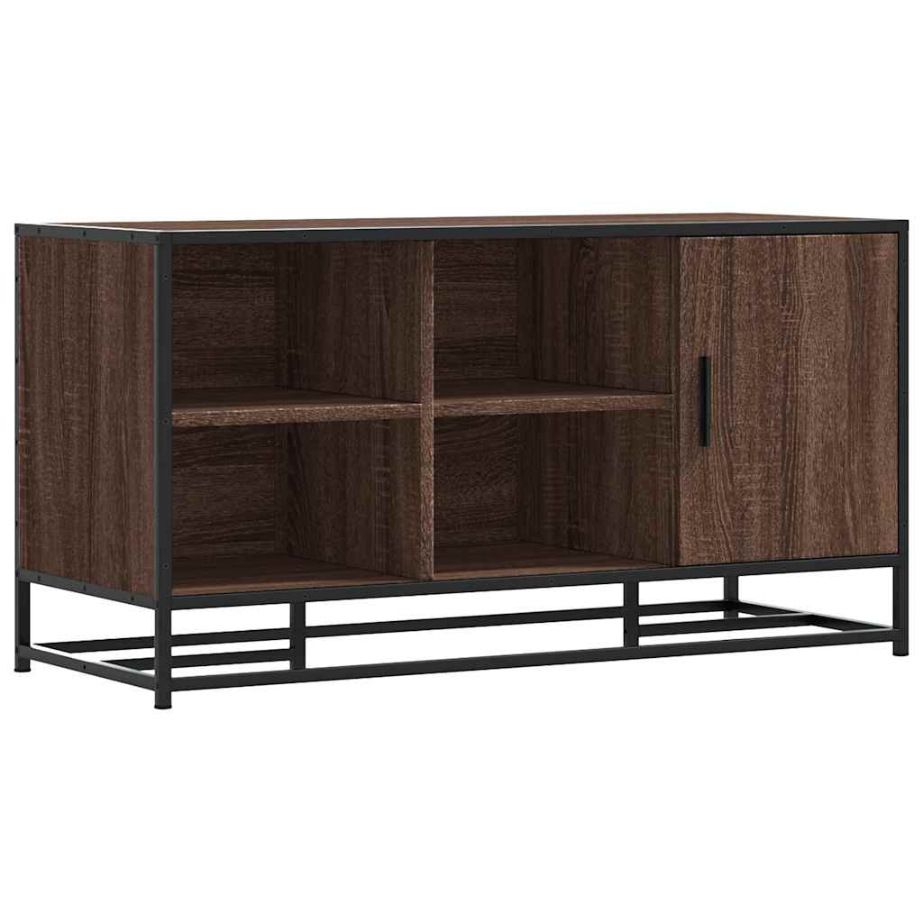 vidaXL Shoe Bench Brown Oak 100x40x53,5 cm Engineered Wood and Metal