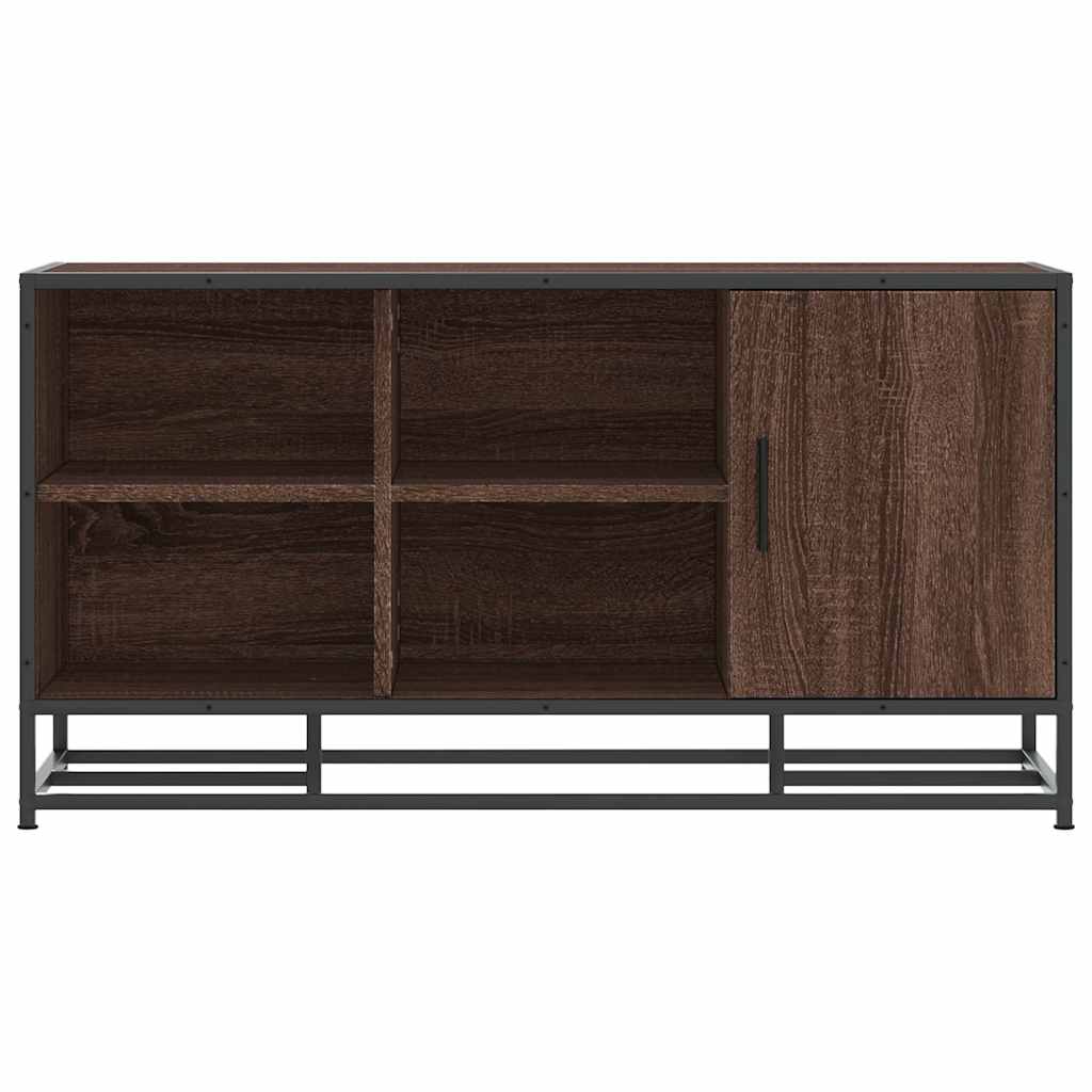 vidaXL Shoe Bench Brown Oak 100x40x53,5 cm Engineered Wood and Metal