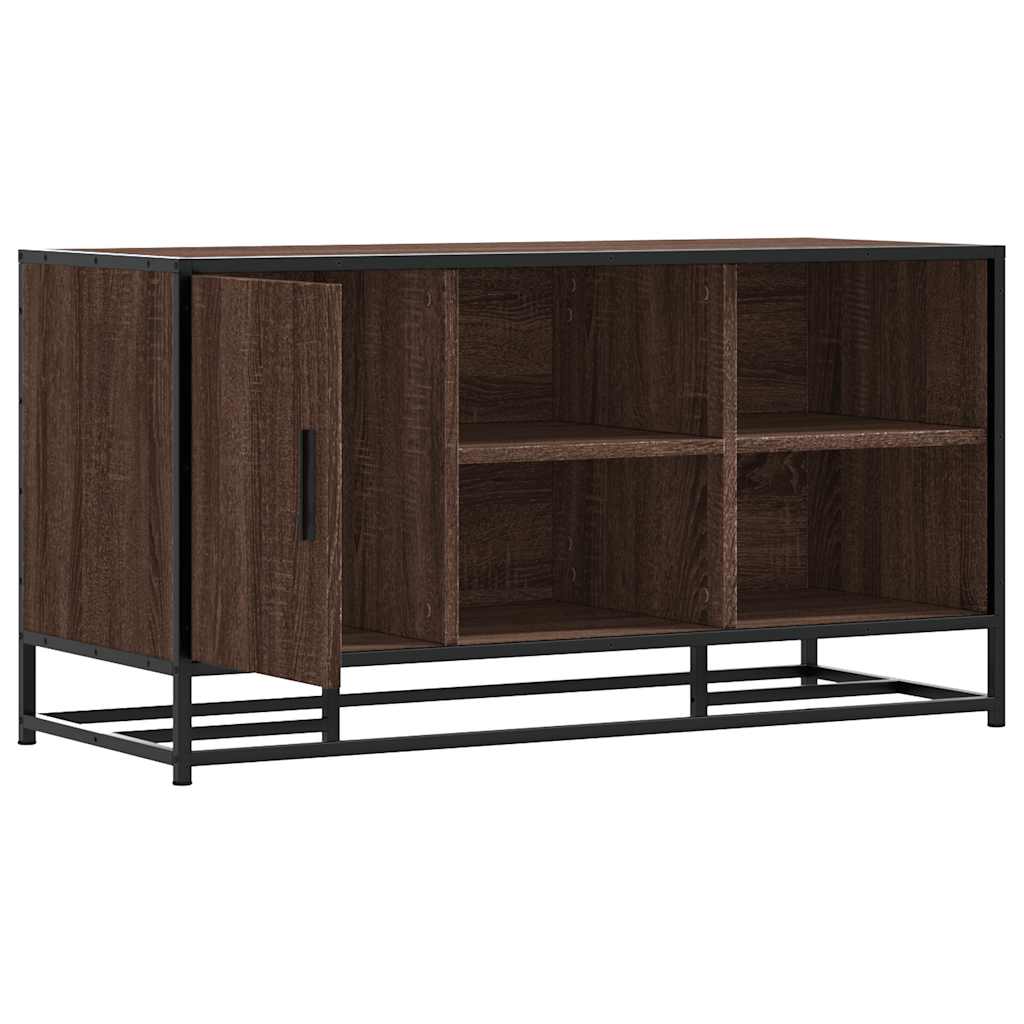 vidaXL Shoe Bench Brown Oak 100x40x53,5 cm Engineered Wood and Metal