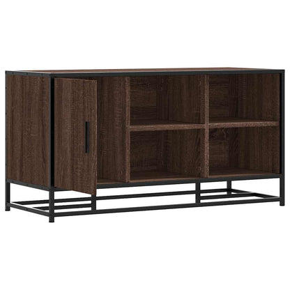 vidaXL Shoe Bench Brown Oak 100x40x53,5 cm Engineered Wood and Metal