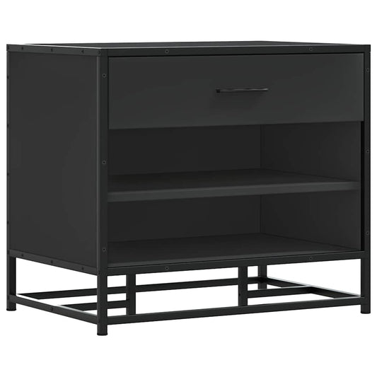 vidaXL Shoe Bench Black 60x40x53.5 cm Engineered Wood and Metal