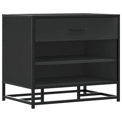 vidaXL Shoe Bench Black 60x40x53.5 cm Engineered Wood and Metal