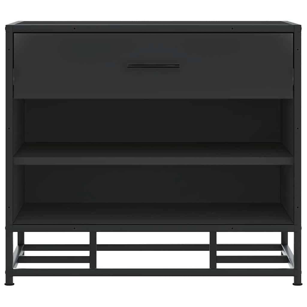 vidaXL Shoe Bench Black 60x40x53.5 cm Engineered Wood and Metal