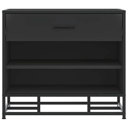 vidaXL Shoe Bench Black 60x40x53.5 cm Engineered Wood and Metal