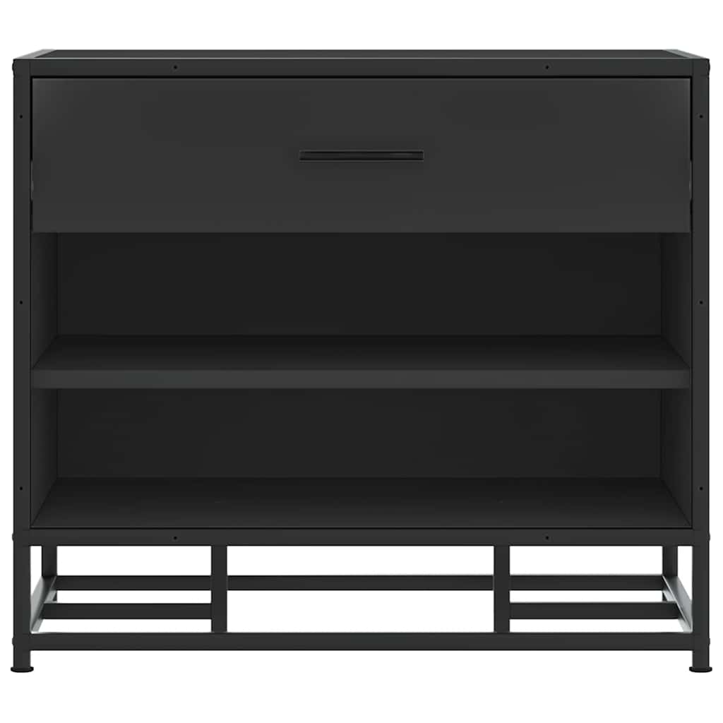 vidaXL Shoe Bench Black 60x40x53.5 cm Engineered Wood and Metal
