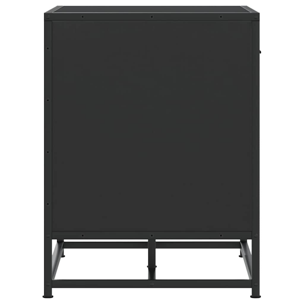 vidaXL Shoe Bench Black 60x40x53.5 cm Engineered Wood and Metal