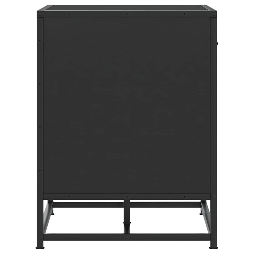 vidaXL Shoe Bench Black 60x40x53.5 cm Engineered Wood and Metal