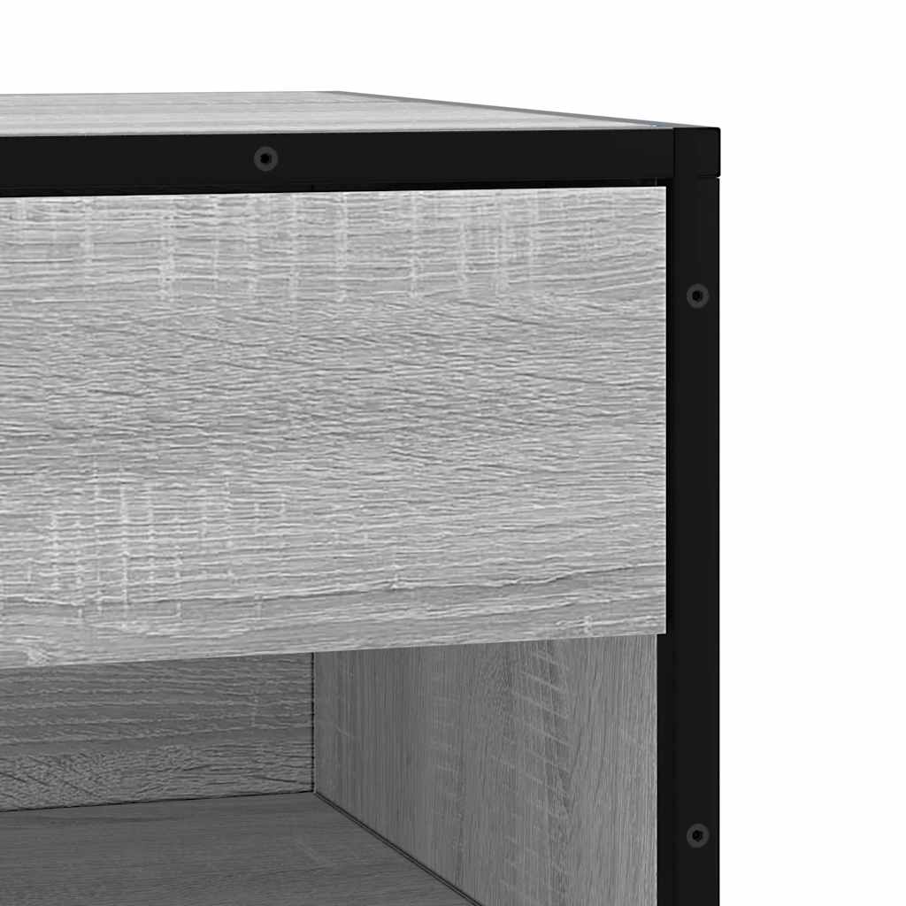 vidaXL Shoe Bench Grey Sonoma 60x40x53.5 cm Engineered Wood and Metal