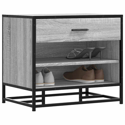vidaXL Shoe Bench Grey Sonoma 60x40x53.5 cm Engineered Wood and Metal