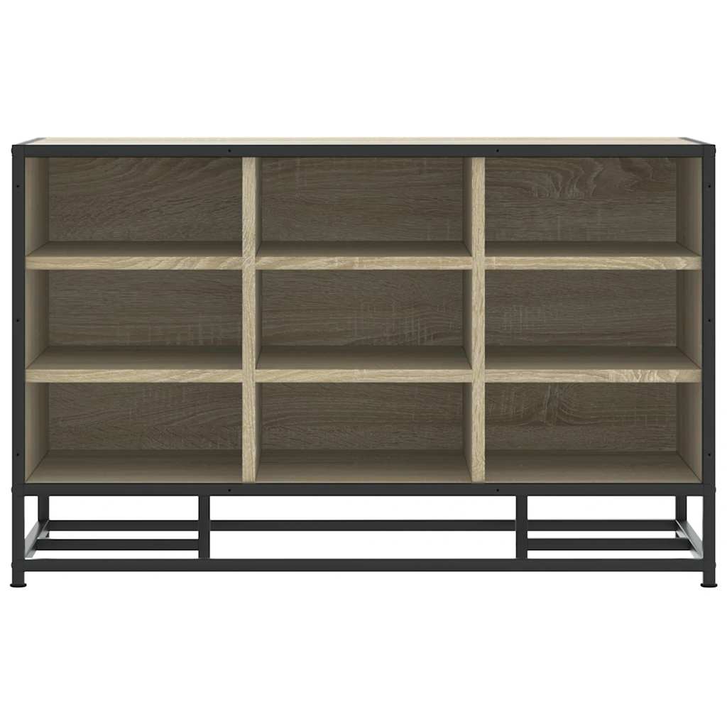 vidaXL Shoe Bench Sonoma Oak 84x40x53.5 cm Engineered Wood and Metal