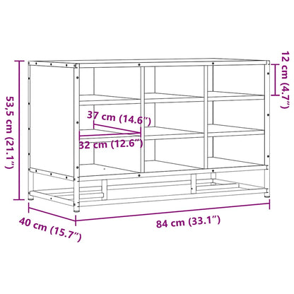 vidaXL Shoe Bench Sonoma Oak 84x40x53.5 cm Engineered Wood and Metal