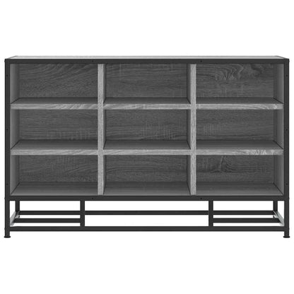 vidaXL Shoe Bench Grey Sonoma 84x40x53.5 cm Engineered Wood and Metal