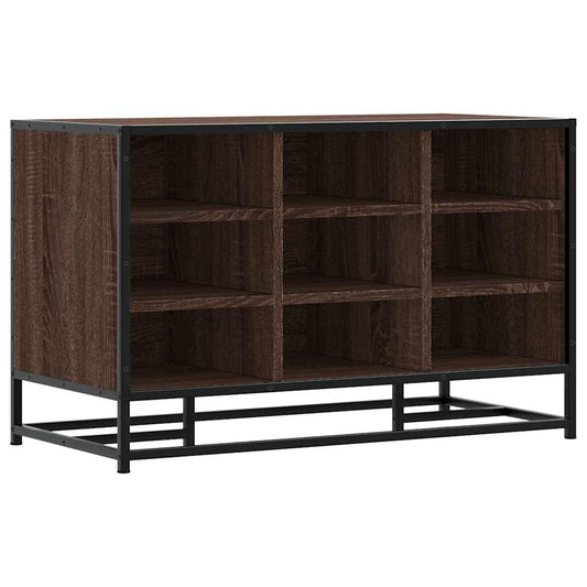 vidaXL Shoe Bench Brown Oak 84x40x53.5 cm Engineered Wood and Metal