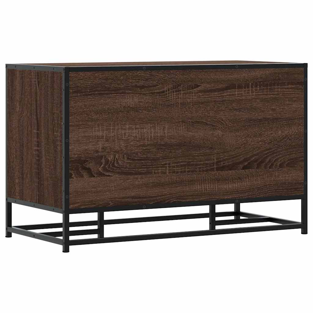 vidaXL Shoe Bench Brown Oak 84x40x53.5 cm Engineered Wood and Metal
