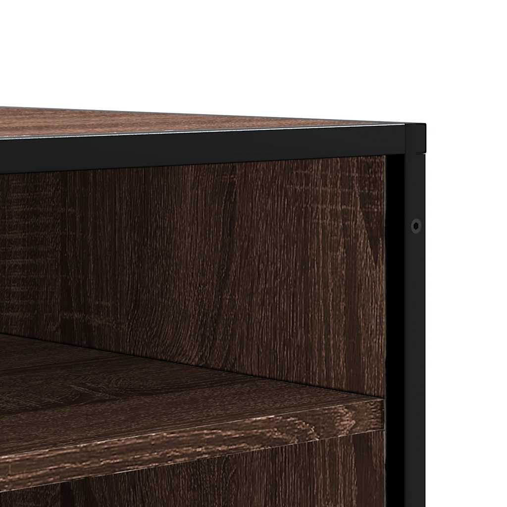 vidaXL Shoe Bench Brown Oak 84x40x53.5 cm Engineered Wood and Metal