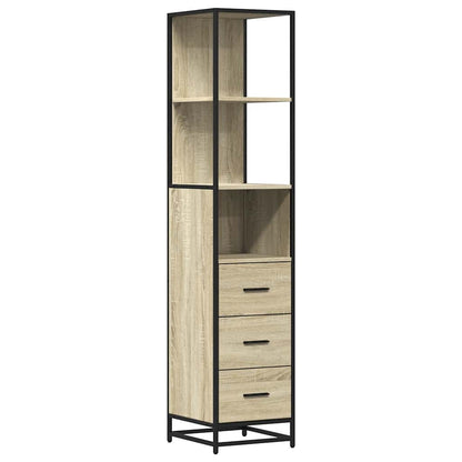 vidaXL Bathroom Cabinet Sonoma Oak 35x37,5x166 cm Engineered Wood