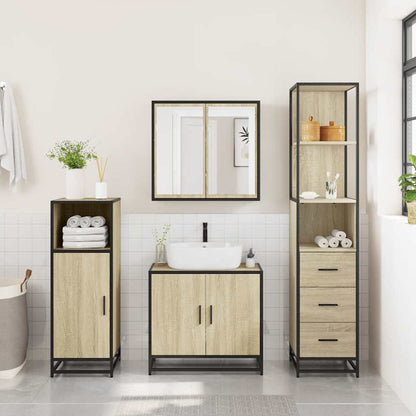 vidaXL Bathroom Cabinet Sonoma Oak 35x37,5x166 cm Engineered Wood