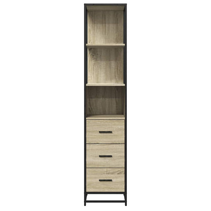 vidaXL Bathroom Cabinet Sonoma Oak 35x37.5x166 cm Engineered Wood