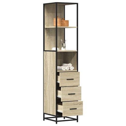 vidaXL Bathroom Cabinet Sonoma Oak 35x37,5x166 cm Engineered Wood