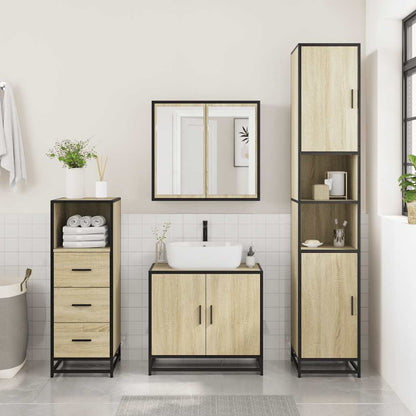 vidaXL Bathroom Cabinet Sonoma Oak 35x37.5x100 cm Engineered Wood