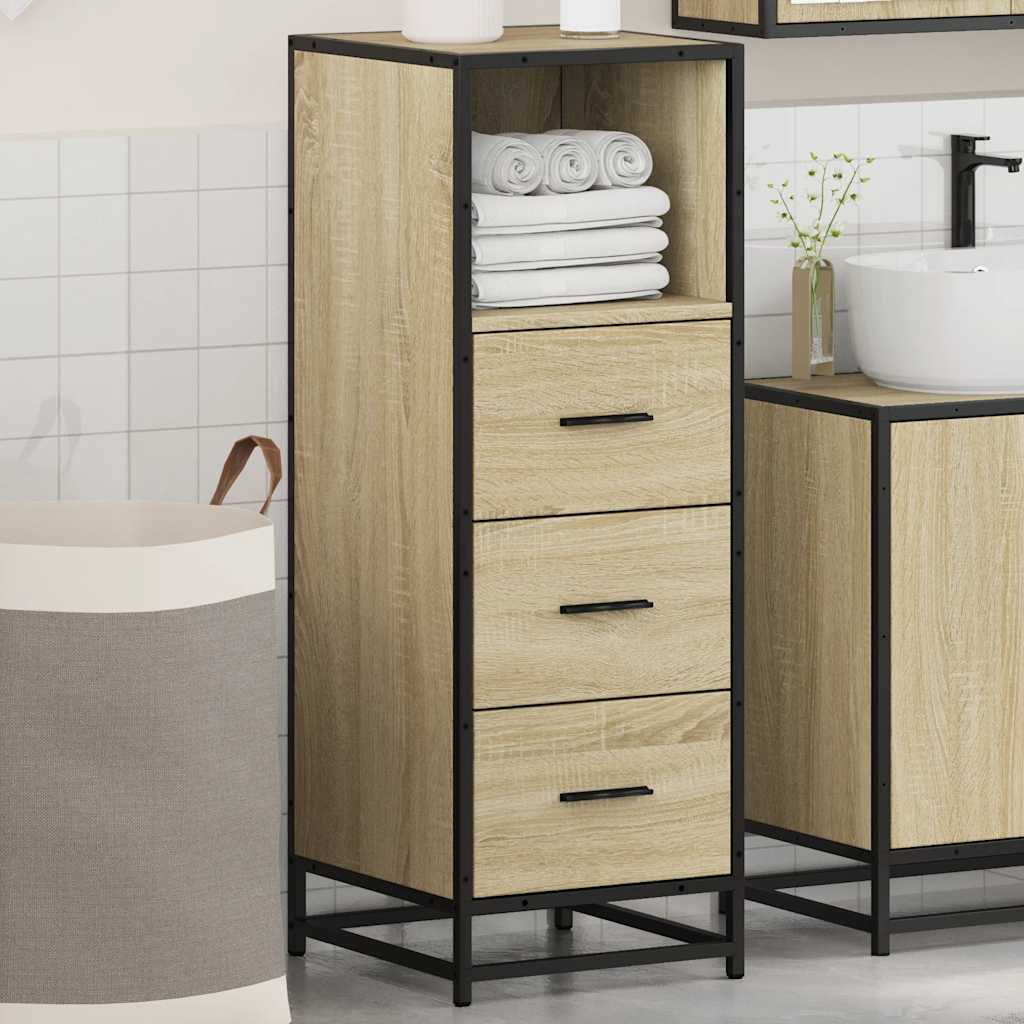 vidaXL Bathroom Cabinet Sonoma Oak 35x37.5x100 cm Engineered Wood