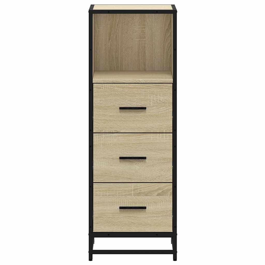 vidaXL Bathroom Cabinet Sonoma Oak 35x37.5x100 cm Engineered Wood
