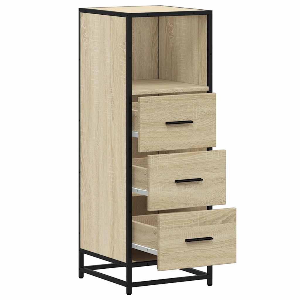 vidaXL Bathroom Cabinet Sonoma Oak 35x37.5x100 cm Engineered Wood