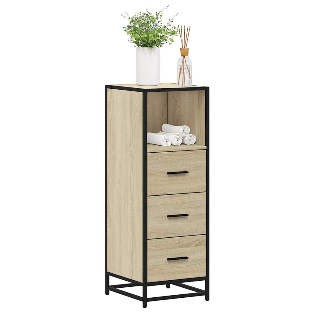 vidaXL Bathroom Cabinet Sonoma Oak 35x37,5x100 cm Engineered Wood