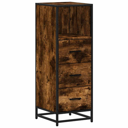 vidaXL Bathroom Cabinet Smoked Oak 35x37,5x100 cm Engineered Wood