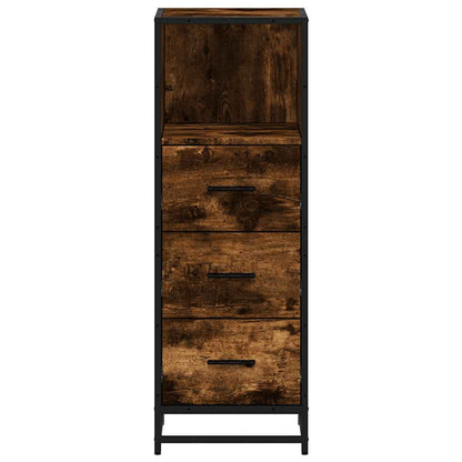 vidaXL Bathroom Cabinet Smoked Oak 35x37.5x100 cm Engineered Wood