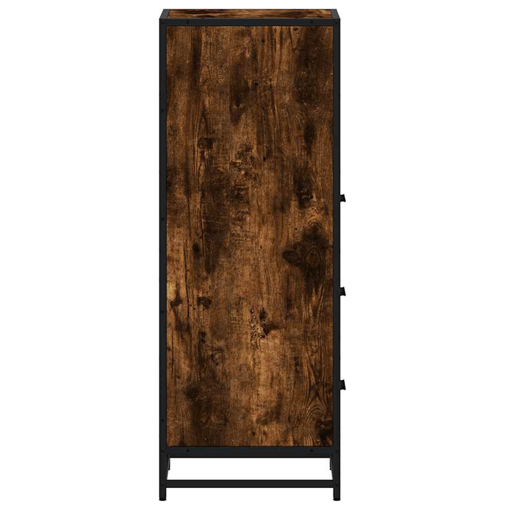 vidaXL Bathroom Cabinet Smoked Oak 35x37,5x100 cm Engineered Wood