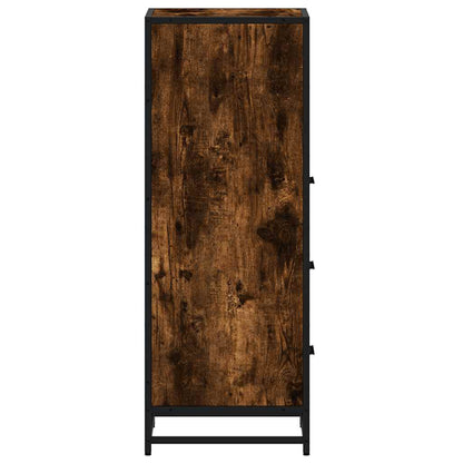 vidaXL Bathroom Cabinet Smoked Oak 35x37,5x100 cm Engineered Wood