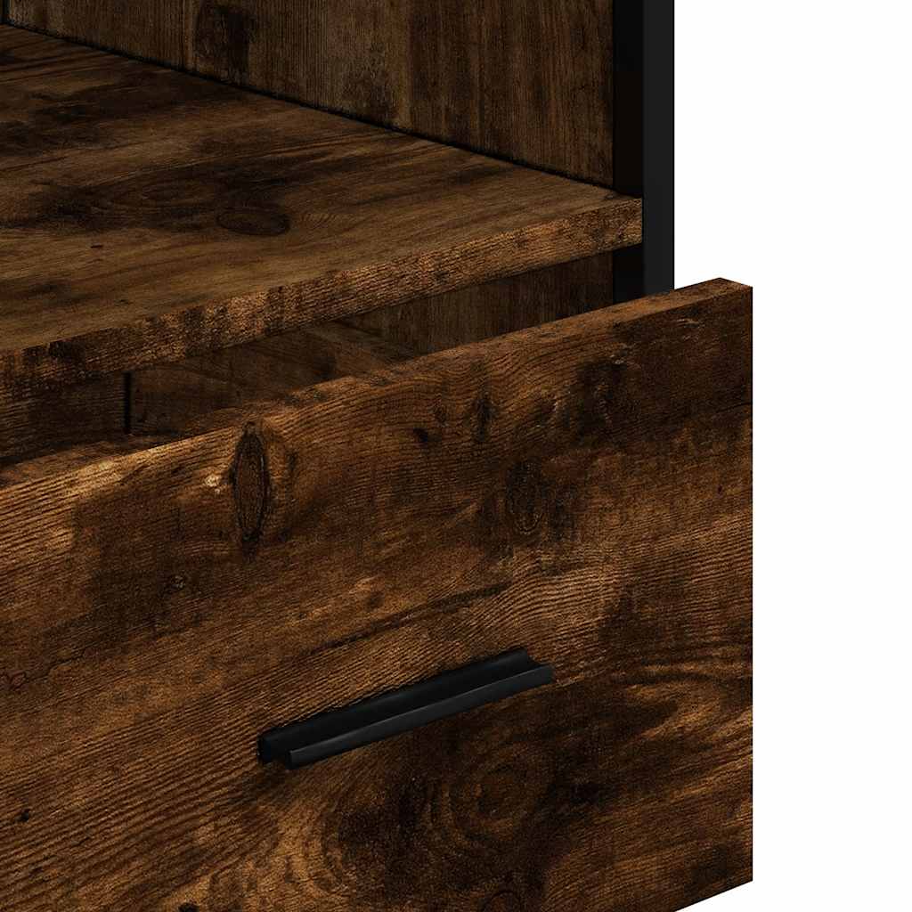 vidaXL Bathroom Cabinet Smoked Oak 35x37,5x100 cm Engineered Wood