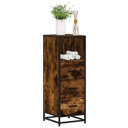 vidaXL Bathroom Cabinet Smoked Oak 35x37,5x100 cm Engineered Wood
