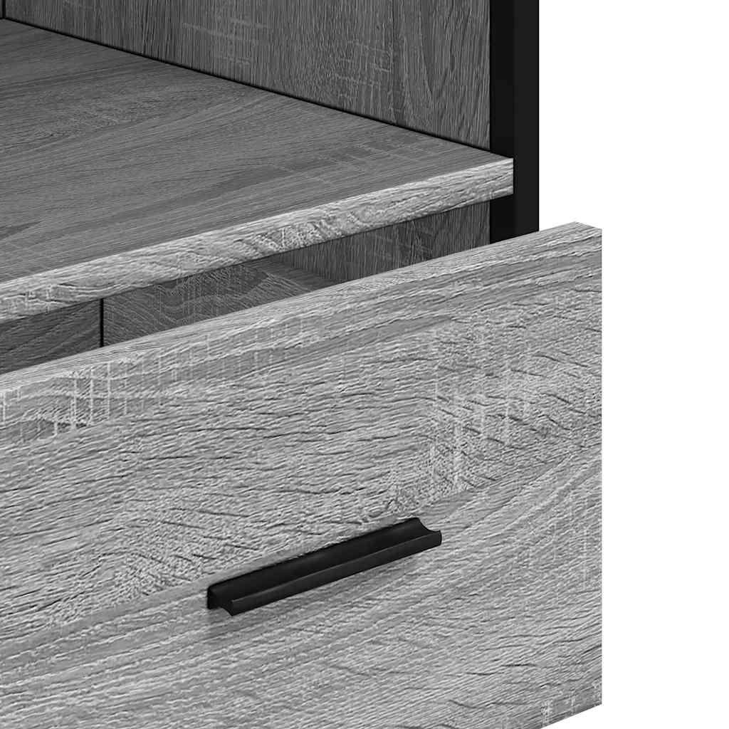 vidaXL Bathroom Cabinet Grey Sonoma 35x37.5x100 cm Engineered Wood