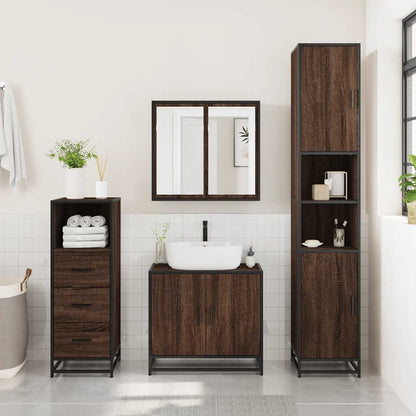 vidaXL Bathroom Cabinet Brown Oak 35x37,5x100 cm Engineered Wood