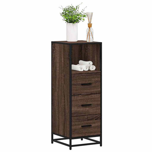 vidaXL Bathroom Cabinet Brown Oak 35x37.5x100 cm Engineered Wood