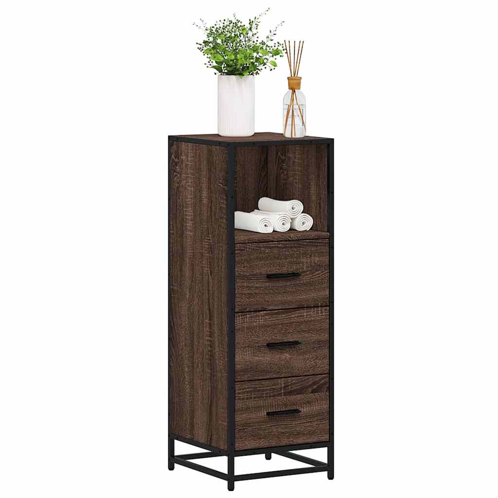 vidaXL Bathroom Cabinet Brown Oak 35x37,5x100 cm Engineered Wood