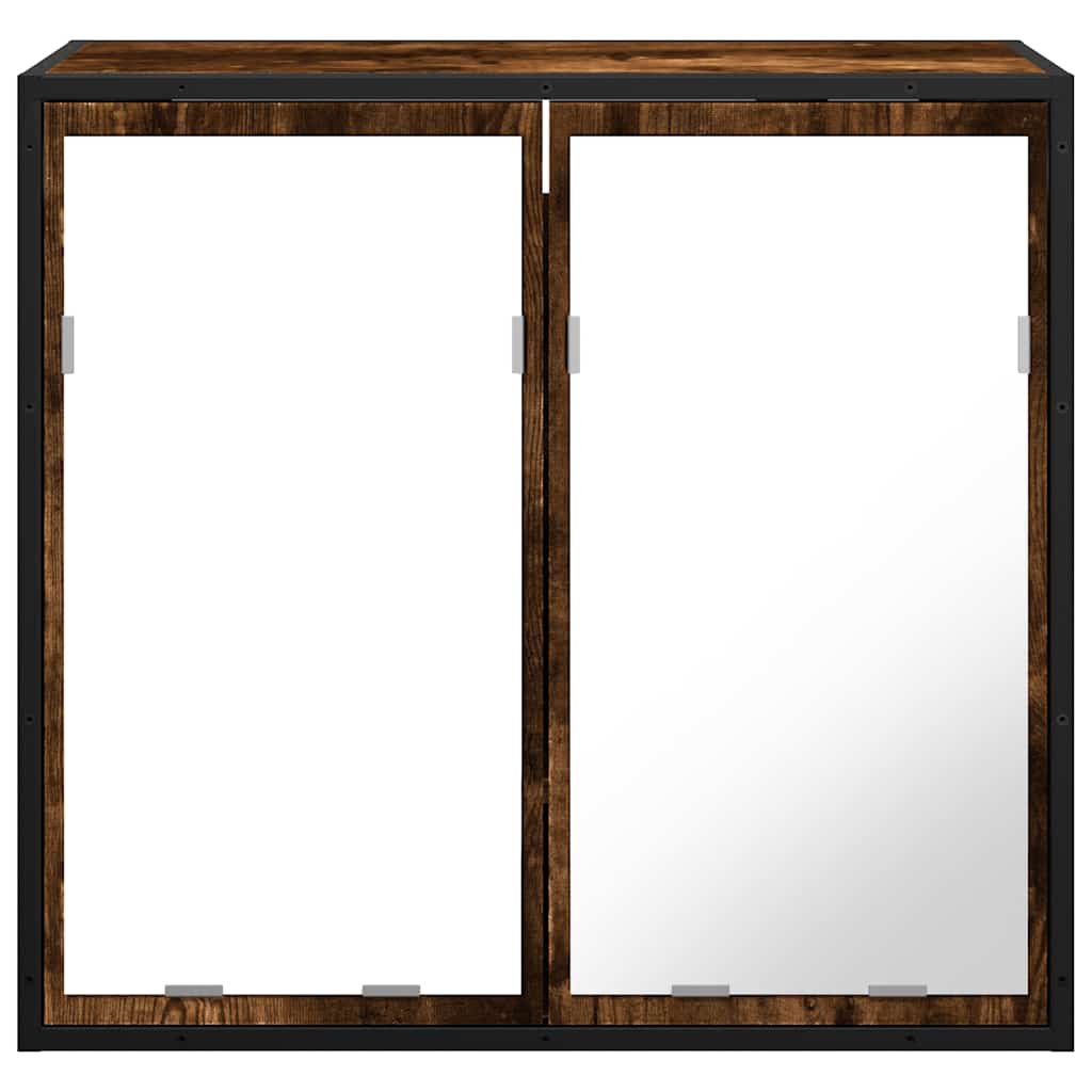 vidaXL Bathroom Mirror Cabinet Smoked Oak 65x20x60 cm Engineered Wood