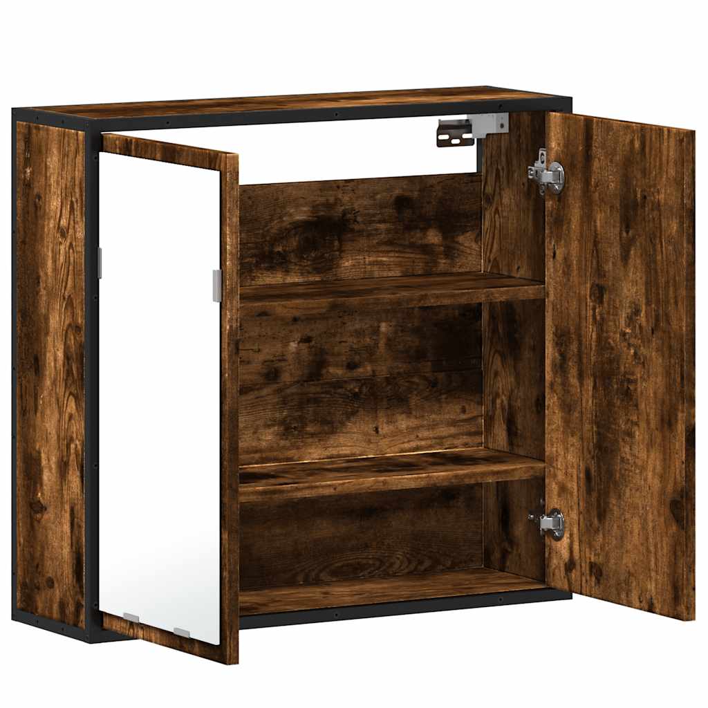 vidaXL Bathroom Mirror Cabinet Smoked Oak 65x20x60 cm Engineered Wood